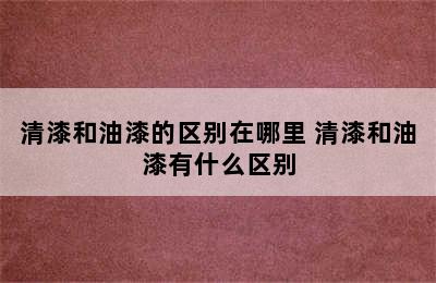 清漆和油漆的区别在哪里 清漆和油漆有什么区别